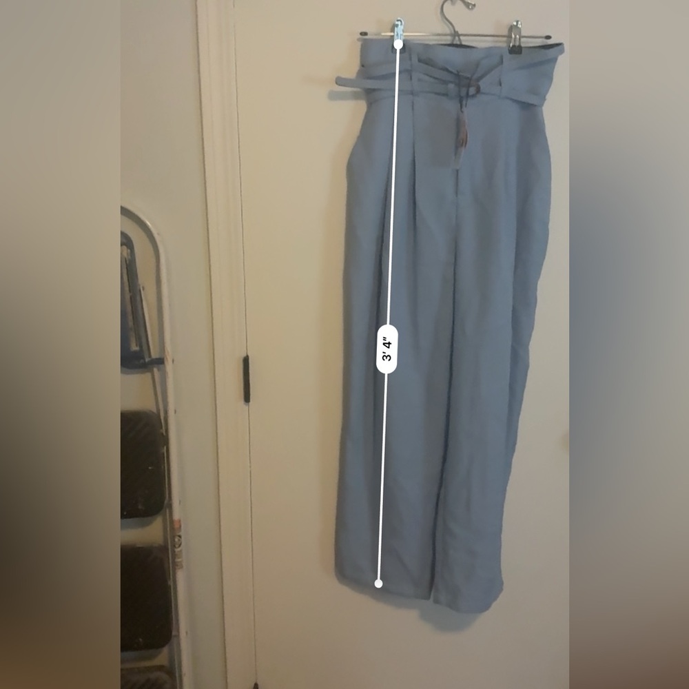 Chic Blue High-Waisted Pants
